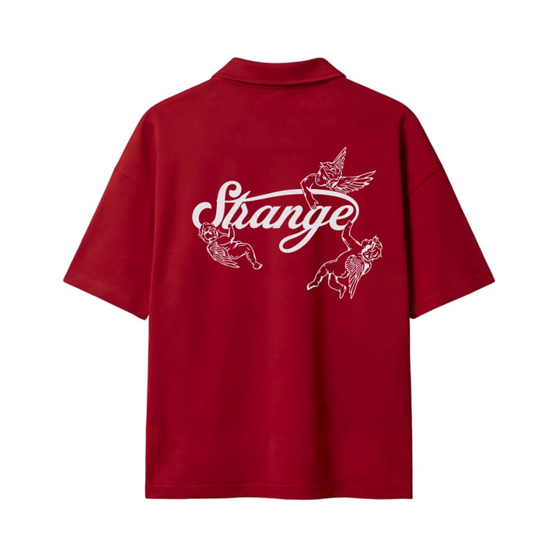Strange Be Autyst Quarter Zip Red T-Shirt