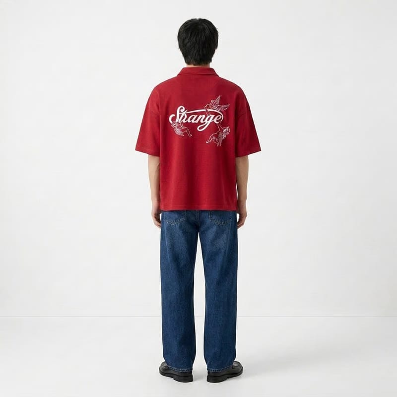 Strange Be Autyst Quarter Zip Red T-Shirt