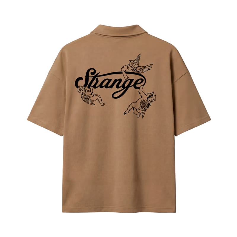 Strange Be Autyst Quarter Zip Sand T-Shirt