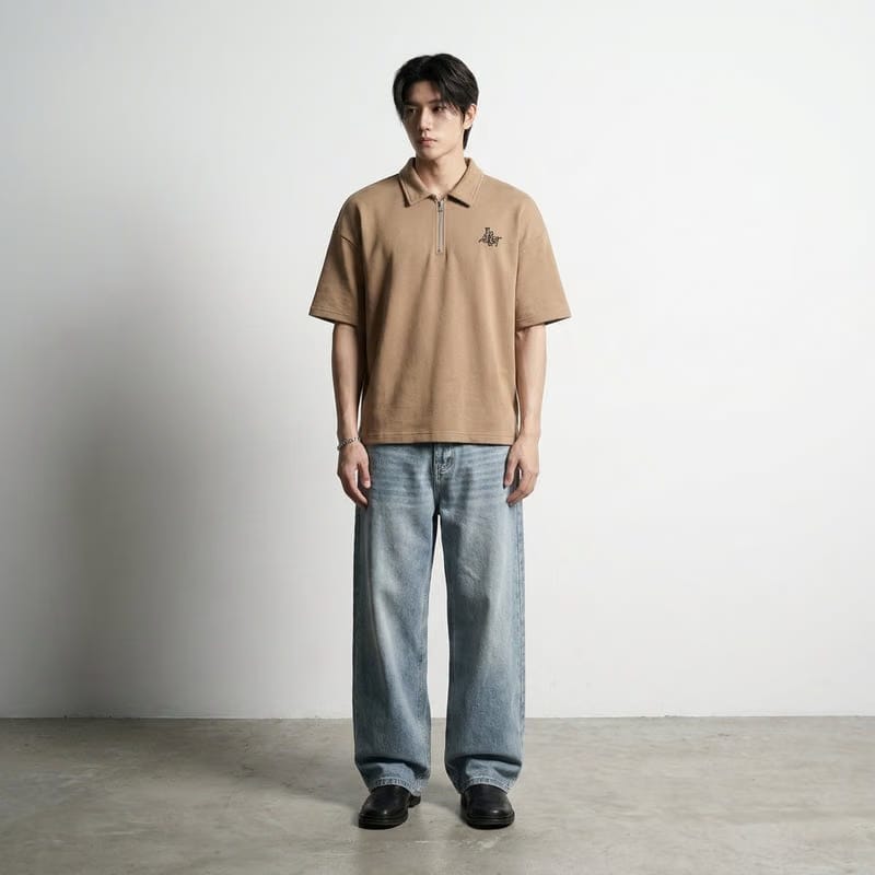 Strange Be Autyst Quarter Zip Sand T-Shirt