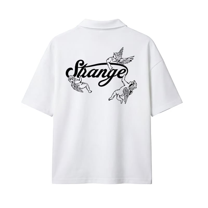 Strange Be Autyst Quarter Zip White T-Shirt