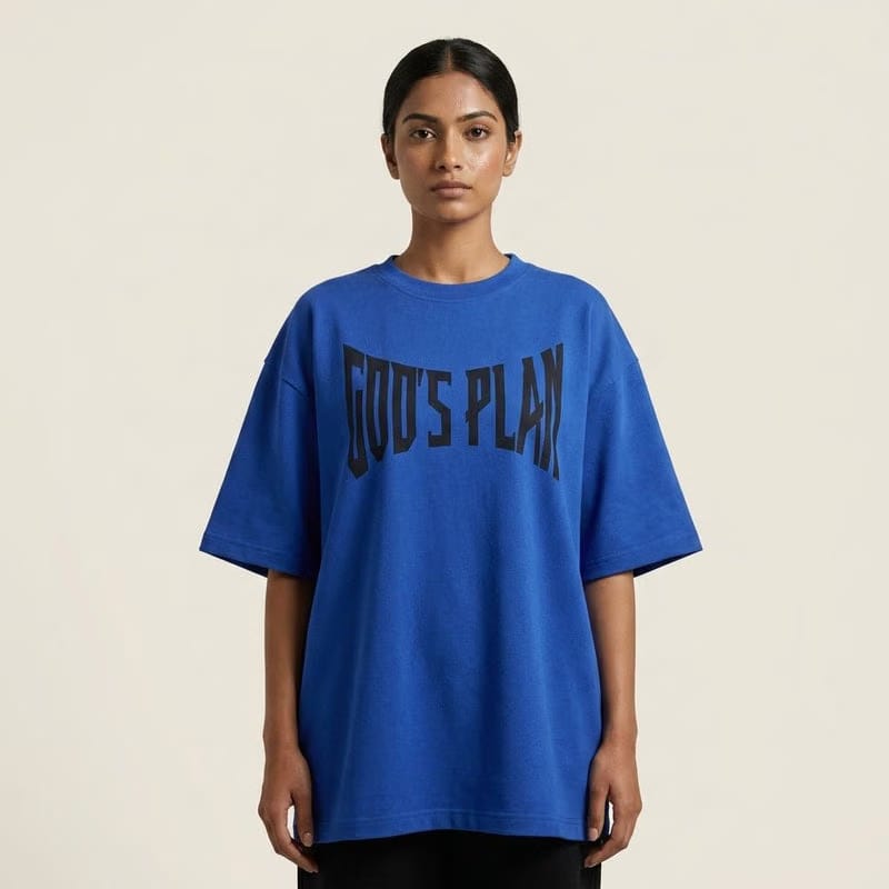 God's Plan | Waffle T-Shirt | Blue