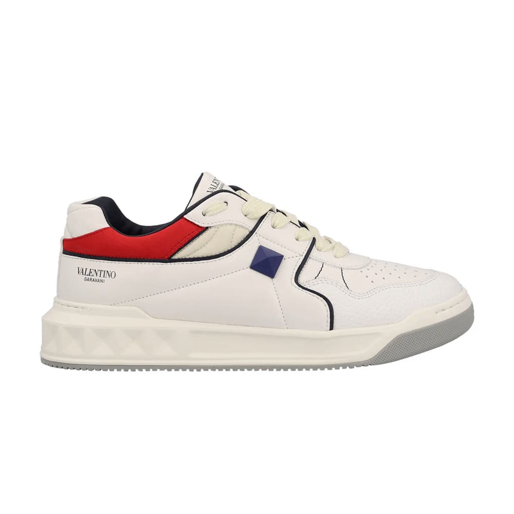 Valentino One Stud Low Bianco Red Marine