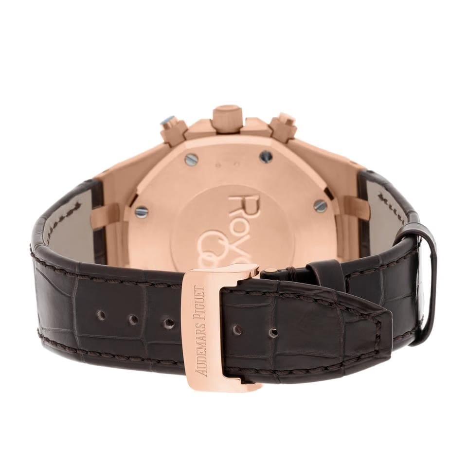 Audemars Piguet Royal Oak Chronograph26331 OR.OO.D821 CR.01 Chocolate Dial Brown Leather Rose Gold Watch
