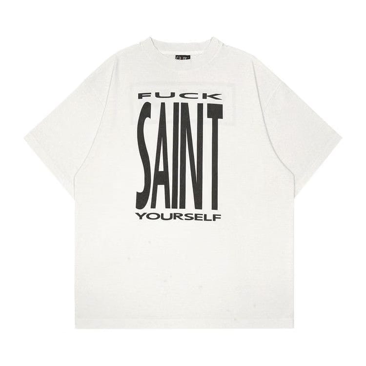 SAINT Mxxxxxx Saint Shorts-Sleeve T-Shirt White