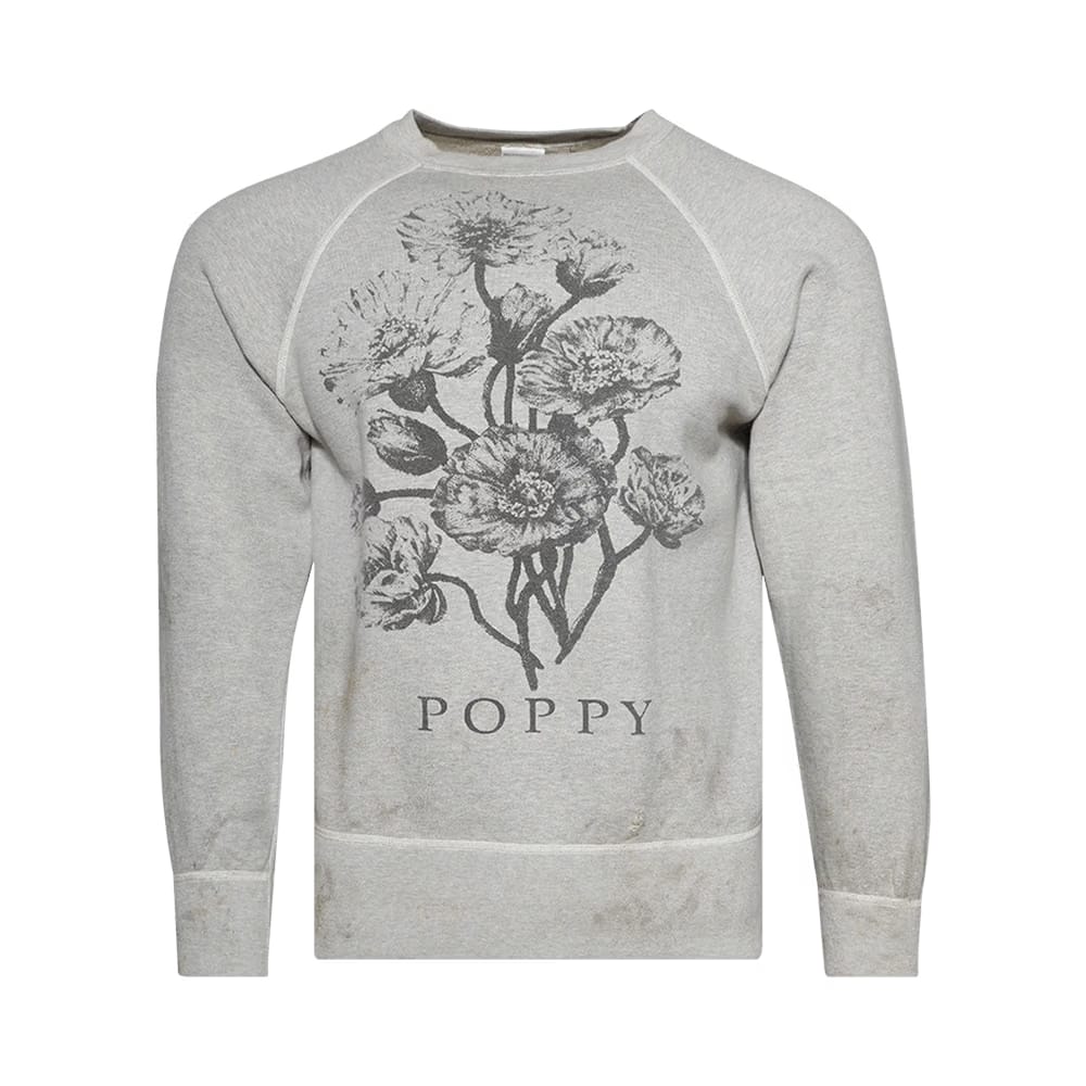 SAINT Mxxxxxx Flower Crewneck Sweatshirt Grey
