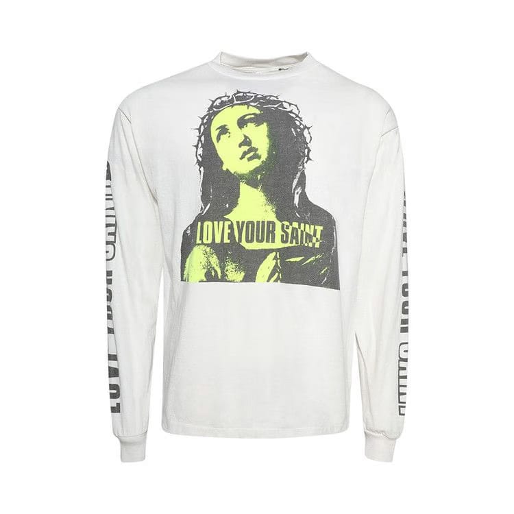 SAINT Mxxxxxx Love Ur Saint Long-Sleeve T-Shirt White