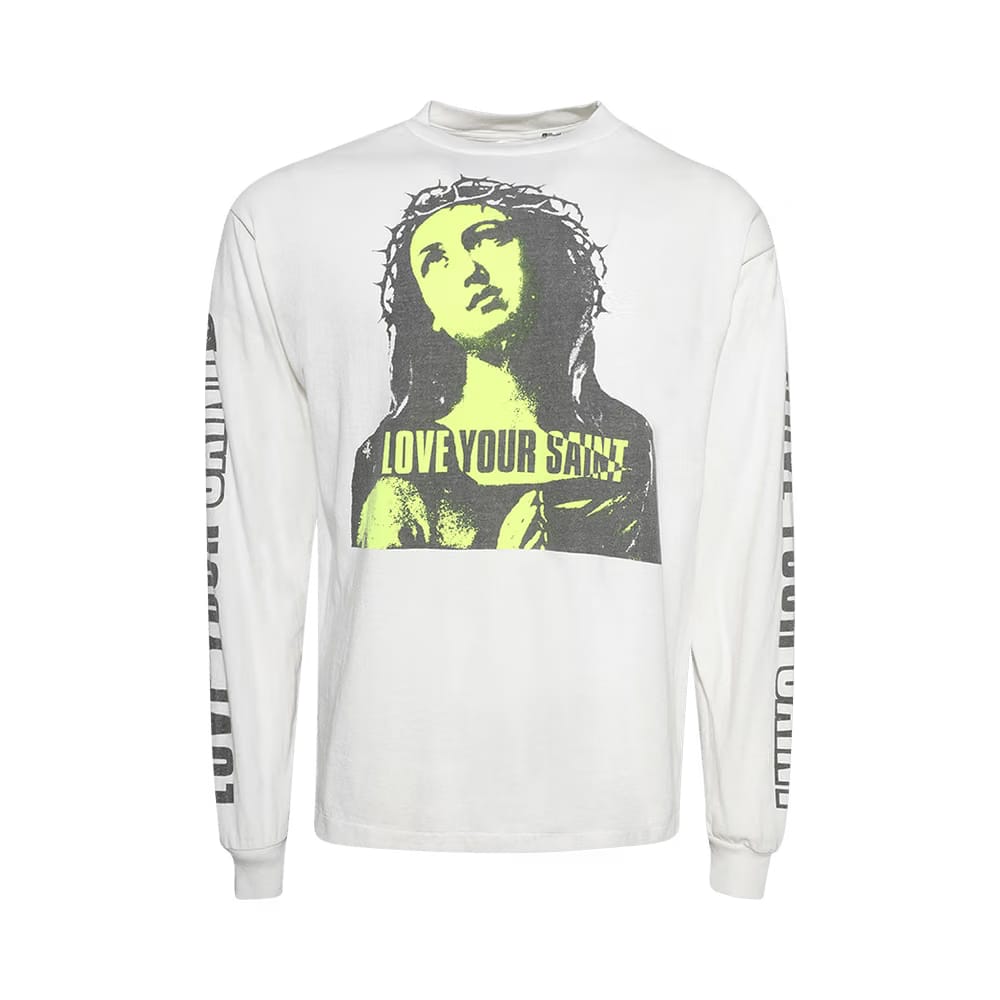 SAINT Mxxxxxx Love Ur Saint Long-Sleeve T-Shirt White