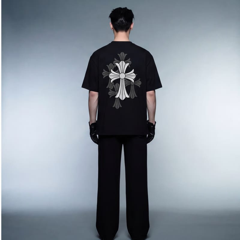 Blacklist Essential Cross Desert Sand Black T-Shirt