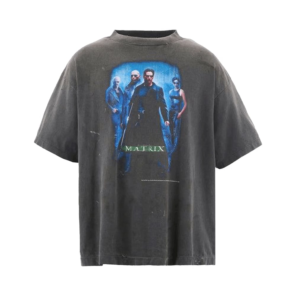 SAINT Mxxxxxx Green Logo Matrix T-Shirt Black