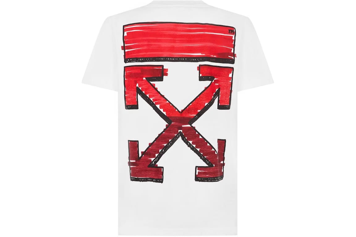 OFF-WHITE Slim Fit Marker Arrow T-Shirt T-shirt White Red