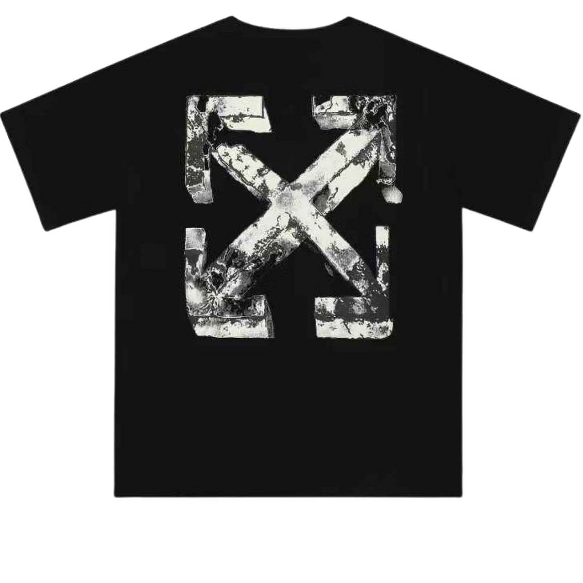 Off-White t-shirt featuring a distinctive weathered arrow black tshirt