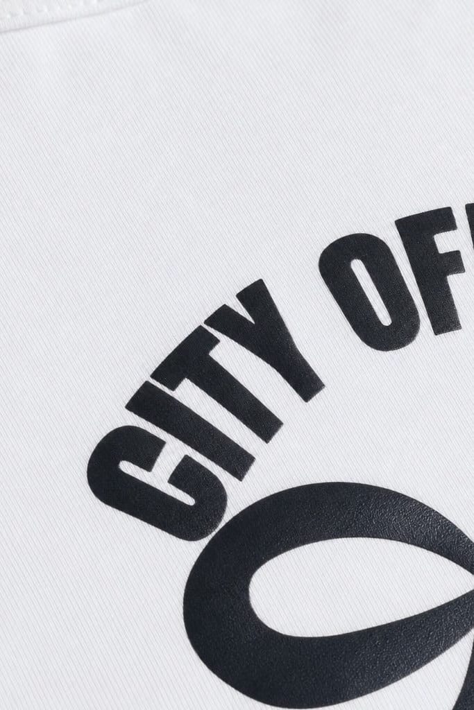 City Off Domes Black Bow White Tank Top