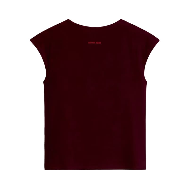 City Off Domes By Sass Maroon Tank Top