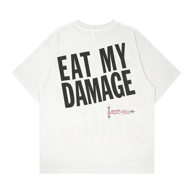 SAINT Mxxxxxx Dirty Pig Shorts-Sleeve T-Shirt White