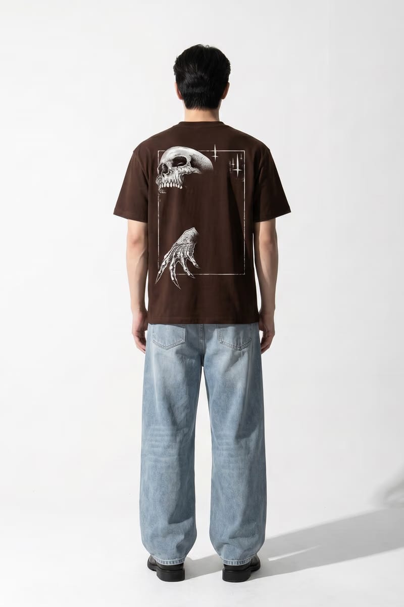Voyd Skull Syndicate Brown T-shirt