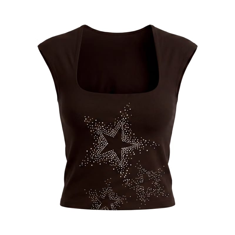 City Off Domes Star Explosion Brown Tank Top