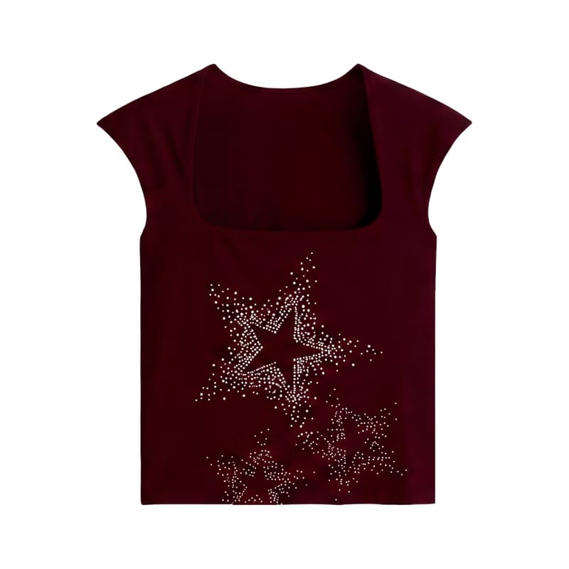 City Off Domes Star Explosion Maroon Tank Top