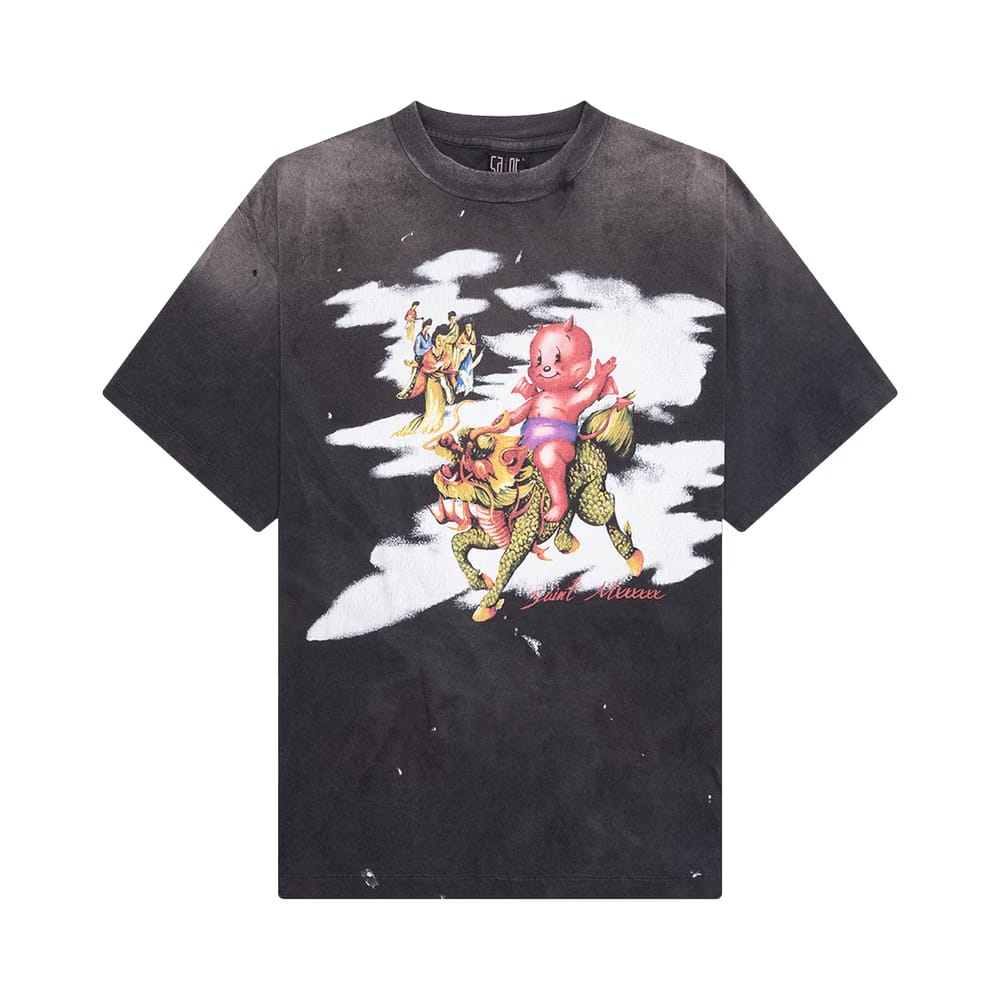 SAINT Mxxxxxx Damaged T-Shirt Black