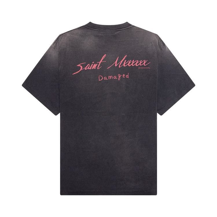 SAINT Mxxxxxx Damaged T-Shirt Black