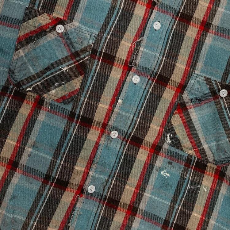 SAINT Mxxxxxx Flannel Shirt Check Blue
