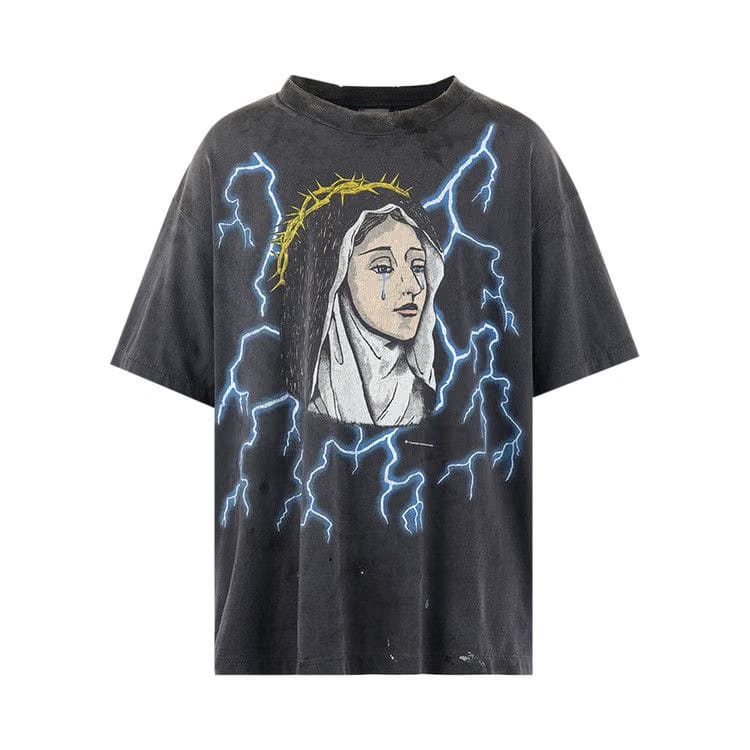 SAINT Mxxxxxx Maria Shorts-Sleeve T-Shirt Black
