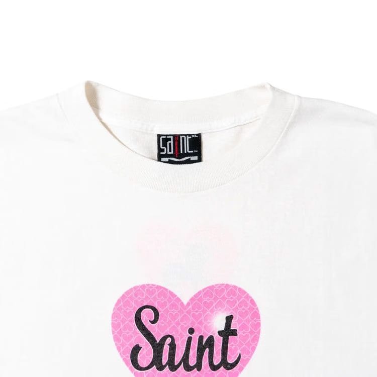 SAINT Mxxxxxx Heart Saint Shorts-Sleeve T-Shirt White
