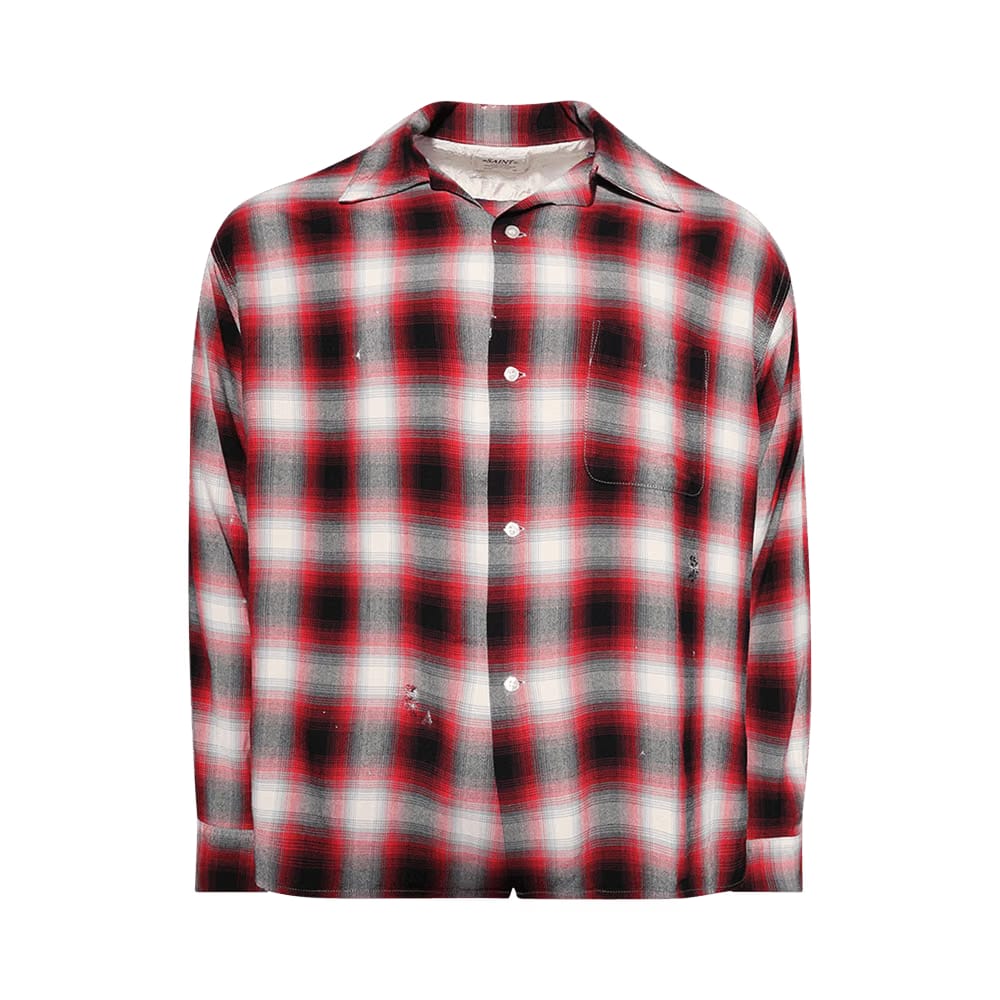 SAINT Mxxxxxx Check Long-Sleeve Shirt Red