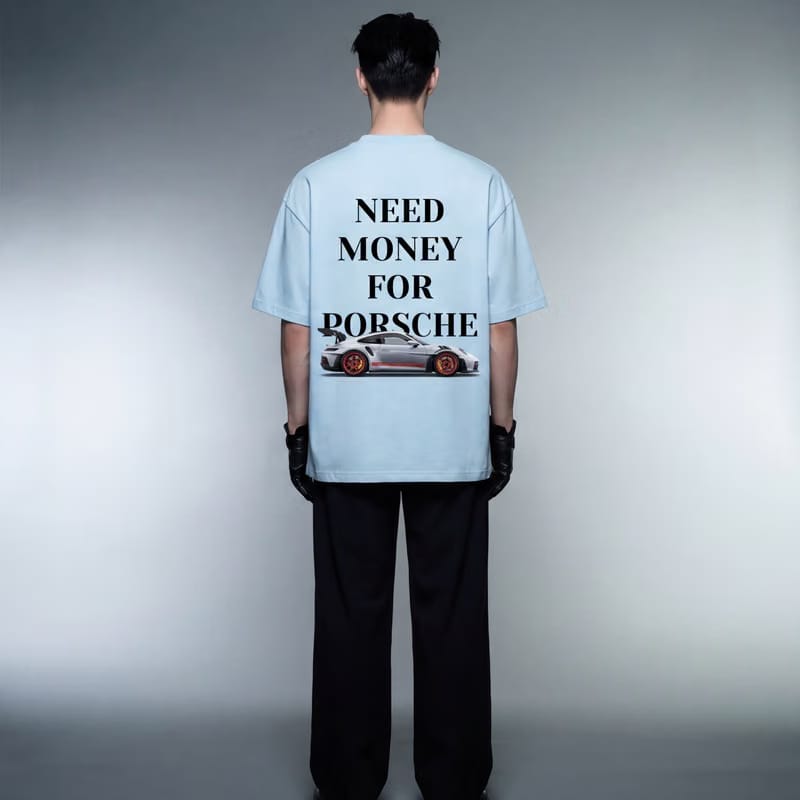 Need Money for Porsche Ice Blue T-Shirt