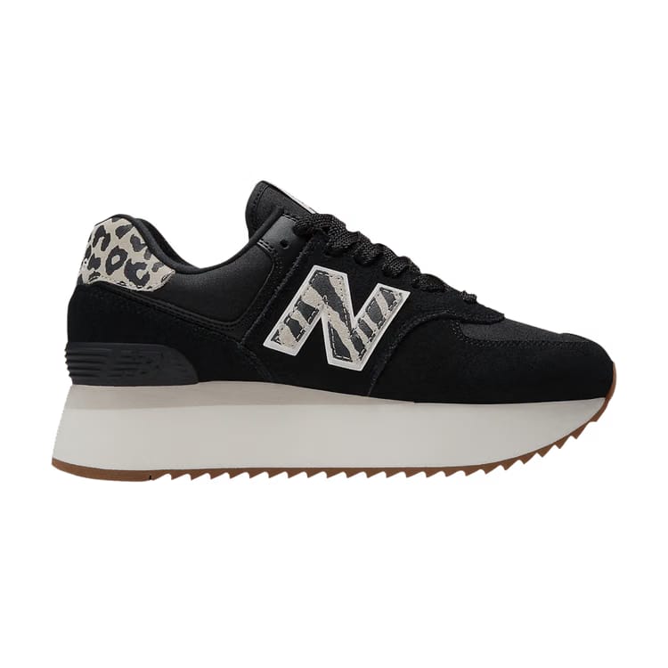 Wmns 574+ 'Black Animal Print'