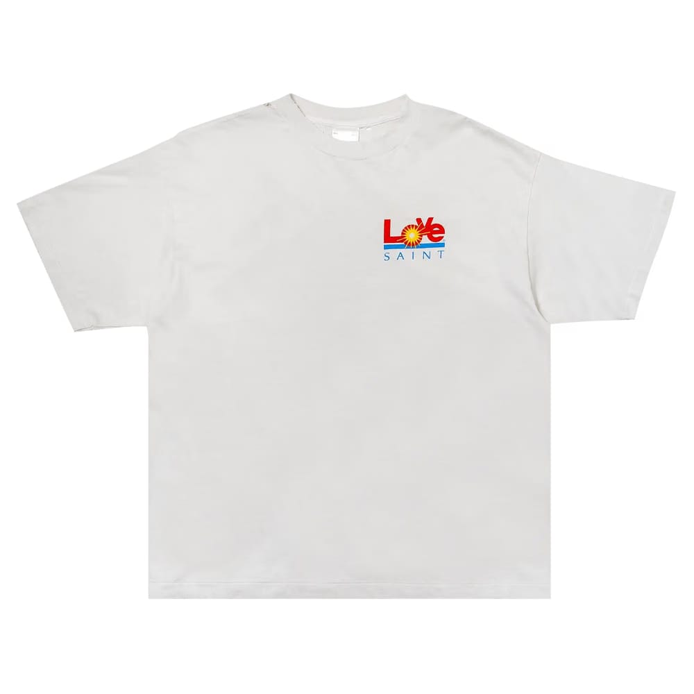 SAINT Mxxxxxx Shorts-Sleeve Love T-Shirt White