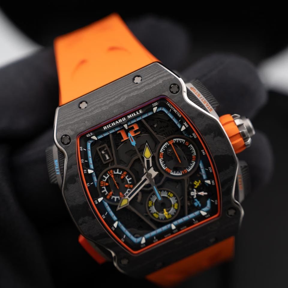 Richard Mille Automatic Winding Split-seconds Chronograph Mc Laren W1 Limited 500 Pcs