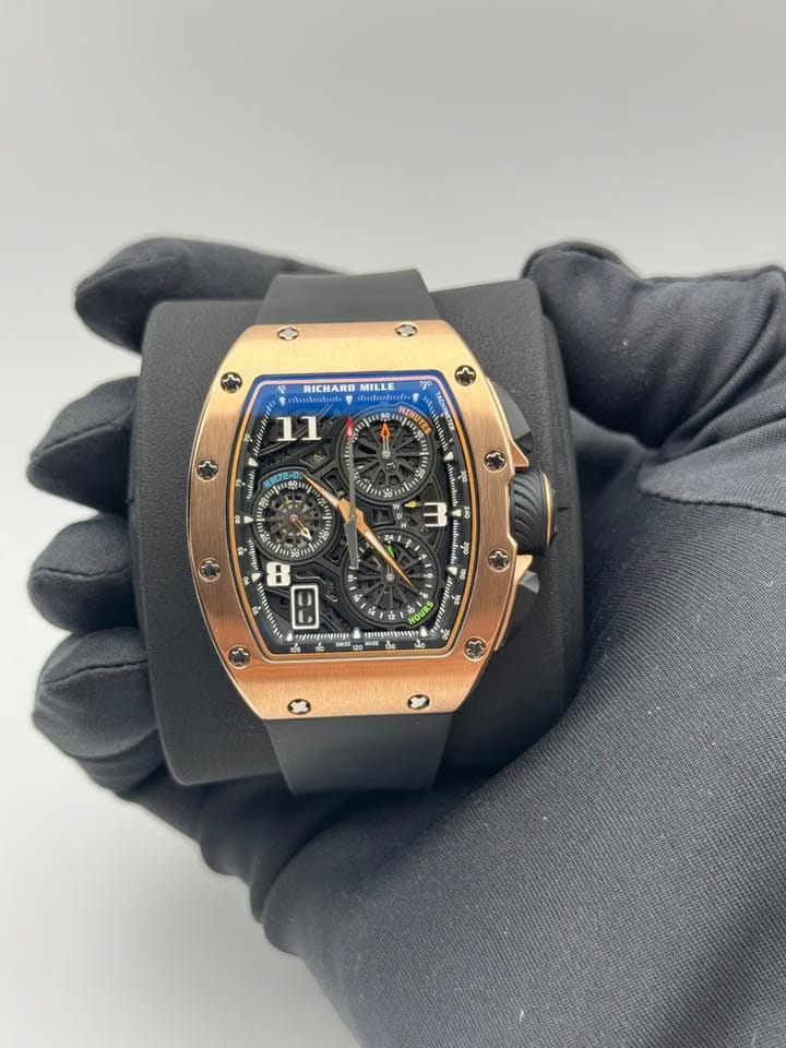Richard Mille Automatic Winding Lifestyle Flyback Chronograph Rose Gold Rm