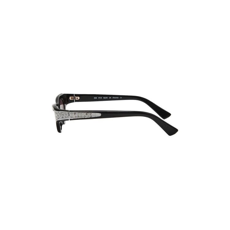 Vintage Crystal Studded Cat Eye Sunglasses Black