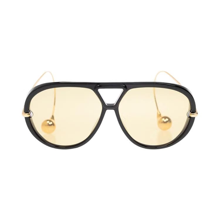 Bottega Veneta Aviator Sunglasses Black/Gold/Yellow