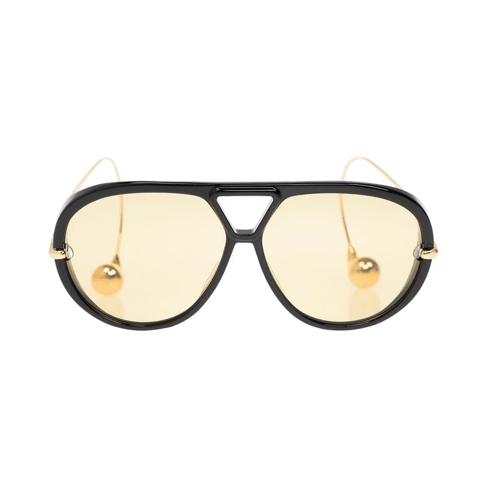 Bottega Veneta Aviator Sunglasses Black/Gold/Yellow