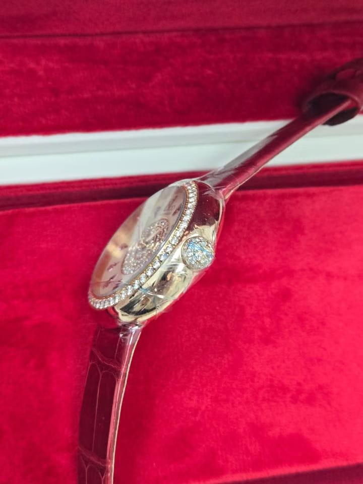 Jacob & Co.38 MM Brilliant Collection Diamond Pink Sapphire Rose Gold