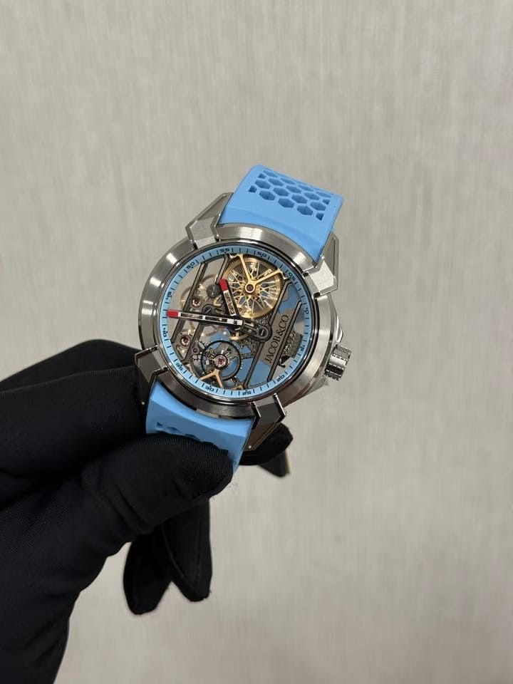 Jacob & Co.Epic X Titanium Baby Blue Complete Set | Like New | Dated 2024