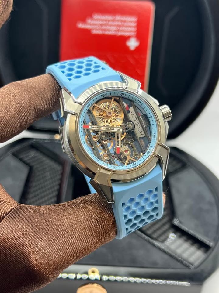 Jacob & Co.Epic X Titanium Baby Blue Complete Set | Like New | Dated 2024