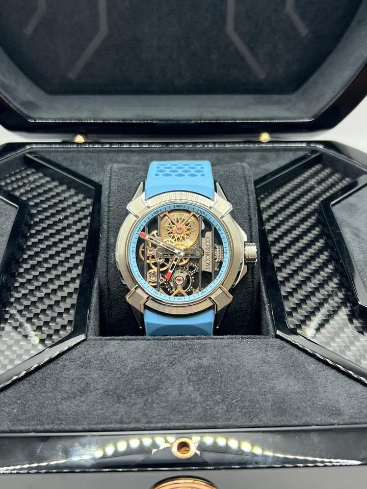 Jacob & Co.Epic X Titanium Baby Blue Complete Set | Like New | Dated 2024