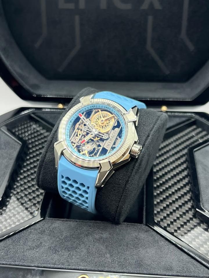 Jacob & Co.Epic X Titanium Baby Blue Complete Set | Like New | Dated 2024