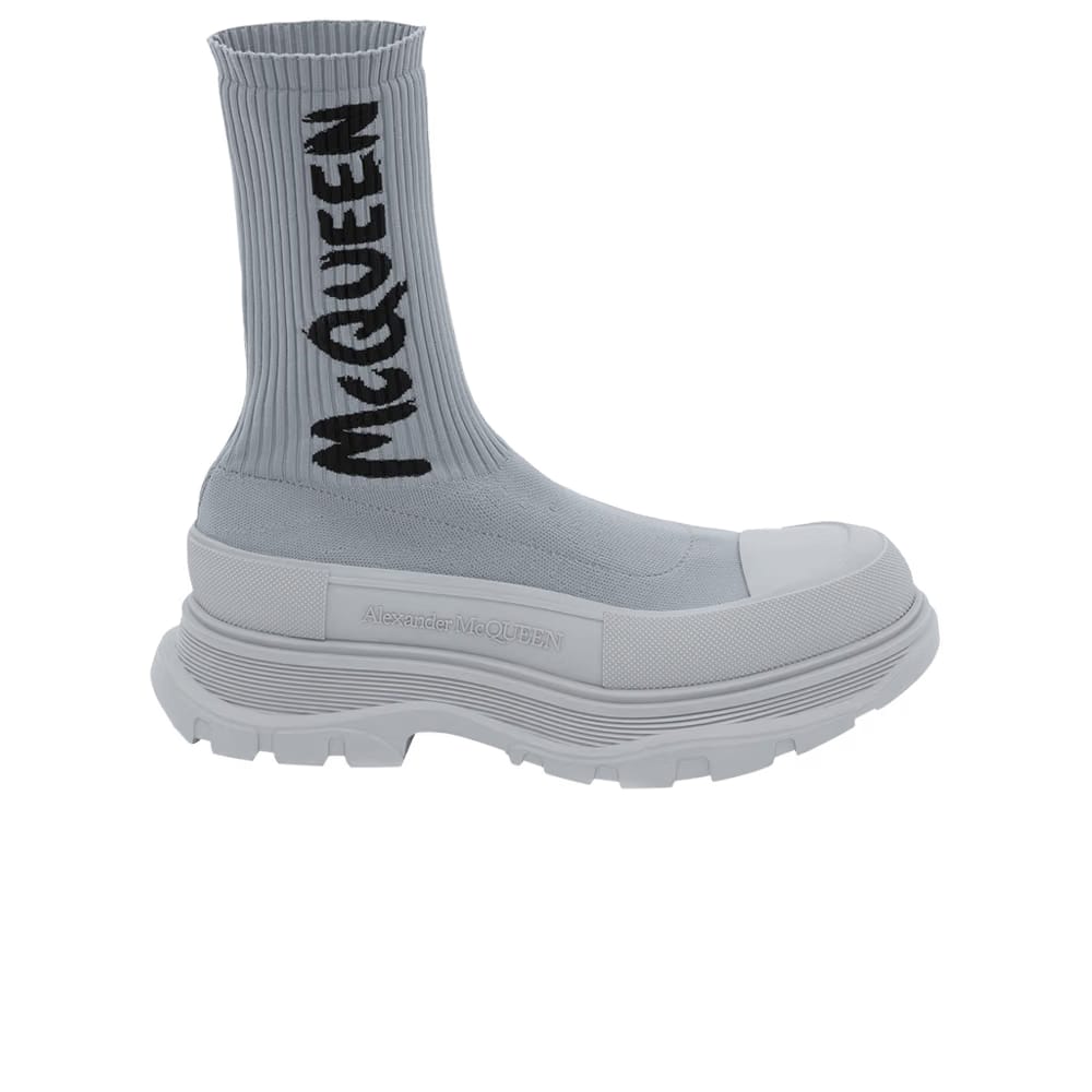 Alexander McQueen Tread Slick Boot Graffiti - Grey