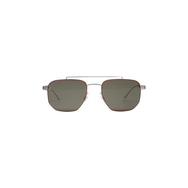 Mykita ML05 Sunglasses Matte Silver/Leica G15 Solid/Red