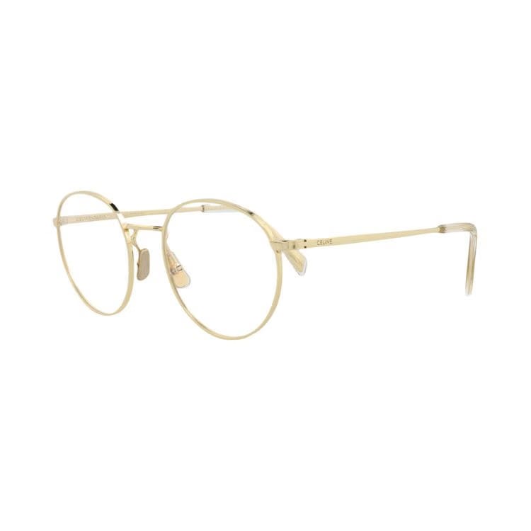 CELINE Round Optical Glasses Gold/Transparent