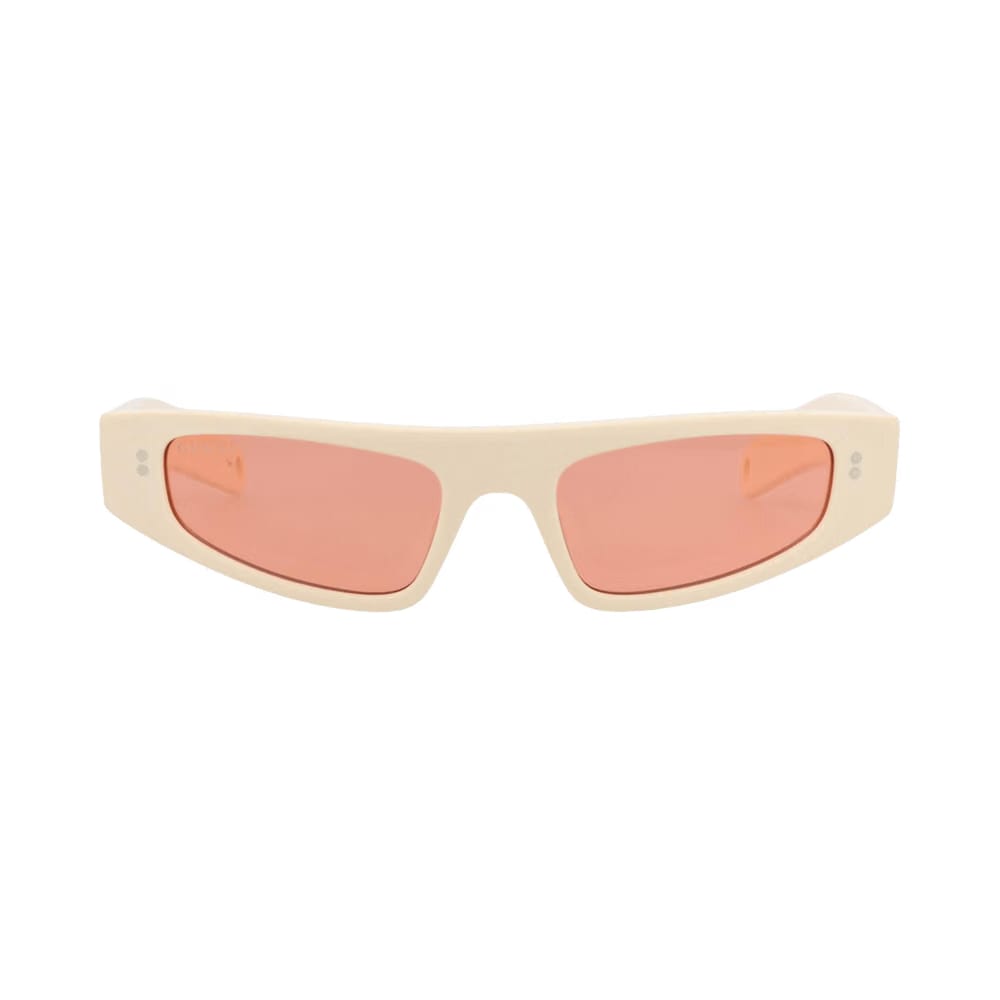 Gucci Cat Eye-Frame Recycled Acetate Sunglasses Ivory Red
