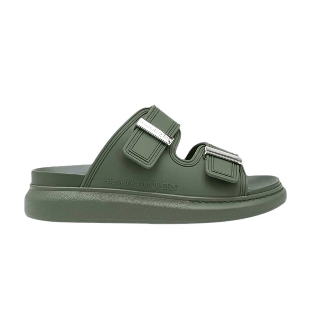 Alexander McQueen Hybrid Double Buckle Sandal Khaki