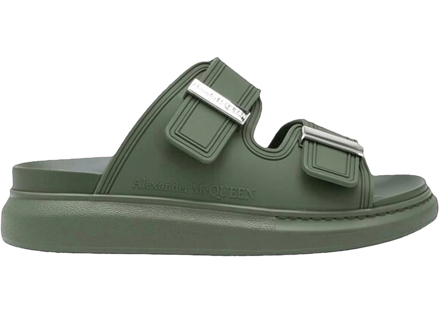 Alexander McQueen Hybrid Double Buckle Sandal Khaki