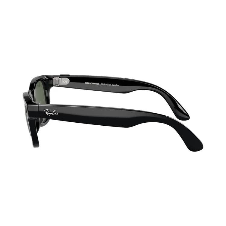 Ray-Ban Meta Wayfarer Sunglasses Shiny Black/Green