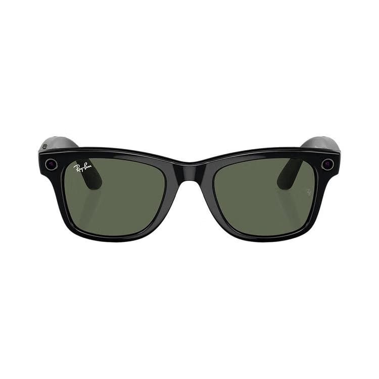 Ray-Ban Meta Wayfarer Sunglasses Shiny Black/Green