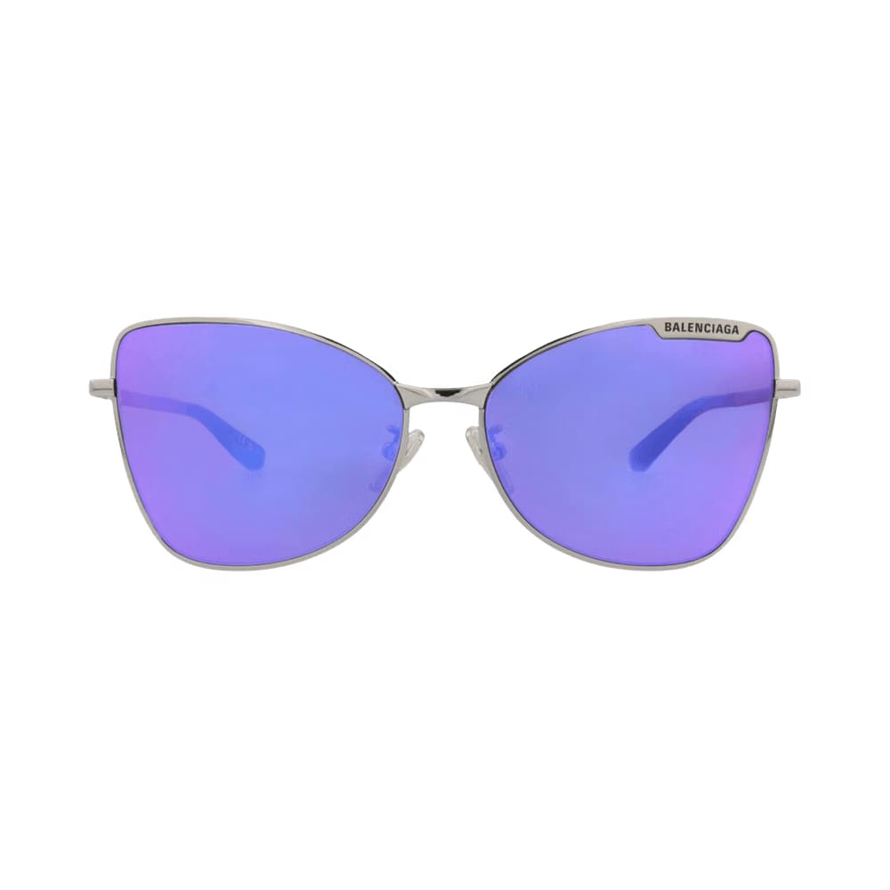 Balenciaga Cat Eye-Frame Metal Sunglasses Ruthenium Violet